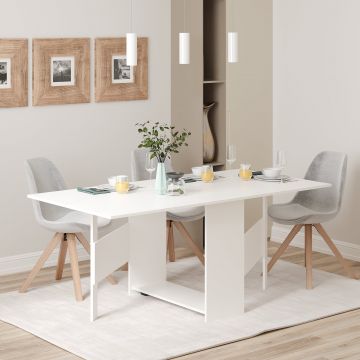 Masa Plianta Nova, Alb, 179 x 90 x 75 cm