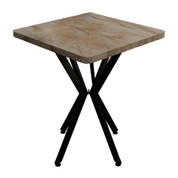 Masa Prestone, marmura neagra-metal, 70x70x75 cm