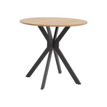 Masa Xuson Natural mdf, negru, D80x75 cm