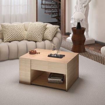 Măsuță de cafea Aravis, natural/negru, 80x60x42 cm