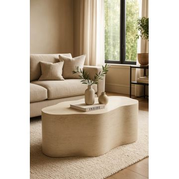 Masuta de cafea, Mauro Ferretti, Cloud, 92.5x54.8x40 cm, oxid de magneziu, crem