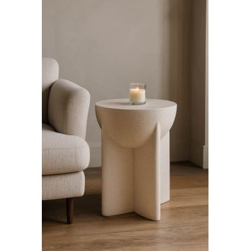 Masuta de cafea, Mauro Ferretti, History, 33.5x48.5 cm, oxid de magneziu, crem