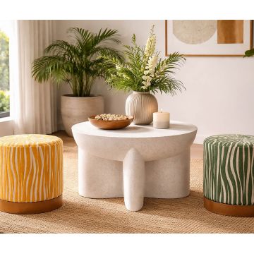 Masuta de cafea, Mauro Ferretti, History, 63.8x42.5 cm, oxid de magneziu, crem