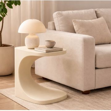 Masuta de cafea, Mauro Ferretti, Ibiza, 42x42x52 cm, plastic, alb