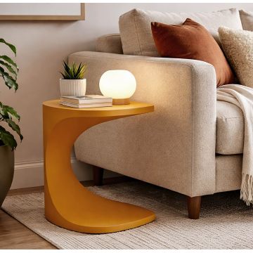 Masuta de cafea, Mauro Ferretti, Ibiza, 42x42x52 cm, plastic, mustar