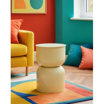 Masuta de cafea, Mauro Ferretti, Oyi, 31x46 cm, metal, crem