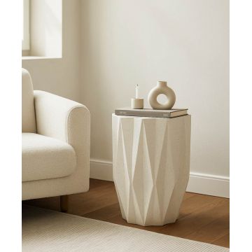 Masuta de cafea, Mauro Ferretti, Star, 38.5x53 cm, oxid de magneziu, crem