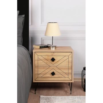 Noptiera Model Sutton, Pin, 50x40x55cm