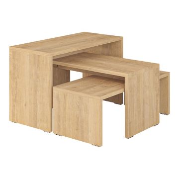 Set de 3 măsuțe de cafea Kantar, natural, 65x30x39 cm