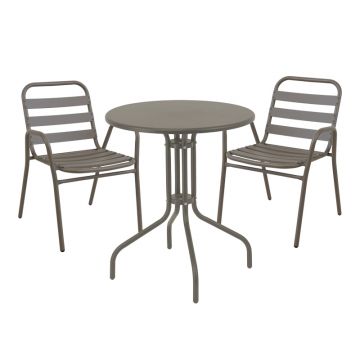 Set de sufragerie Sussie-Vergo  set de 3 sampanie metal-aluminiu D60x70cm