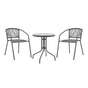 Set dining Watson-Lindaria, Pako World, Antracit, 60x60x70 cm