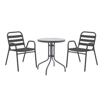 Set dining Watson-Sussie, Pako World, Antracit, 60x60x70 cm