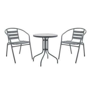 Set dining Watson-Tade, Pako World, Antracit, 60x60x70 cm