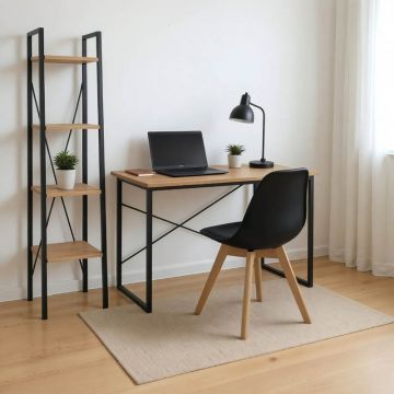 Set mobilier birou Zayin-Ramon-Gaston, negru, 100x40x70 cm