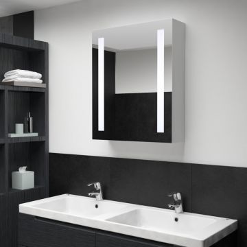 vidaXL Dulap de baie cu oglindă și LED-uri, 50 x 13 x 70 cm