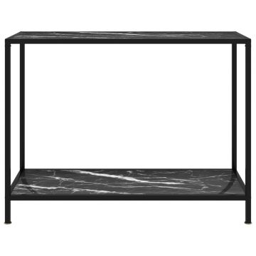 vidaXL Masă consolă, negru, 100 x 35 x 75 cm, sticlă securizată