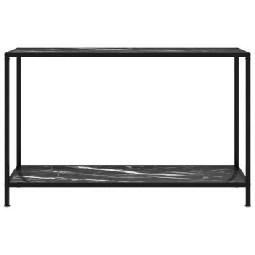 vidaXL Masă consolă, negru, 120 x 35 x 75 cm, sticlă securizată