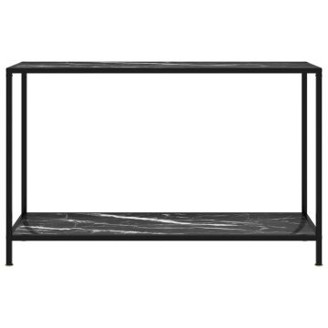 vidaXL Masă consolă, negru, 120 x 35 x 75 cm, sticlă securizată