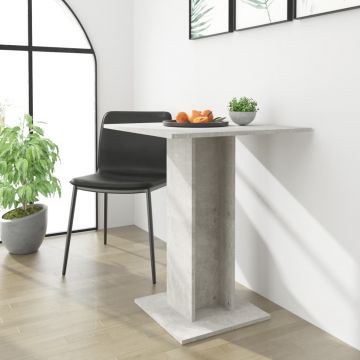 vidaXL Masă de bistro, gri beton, 60 x 60 x 75 cm, PAL