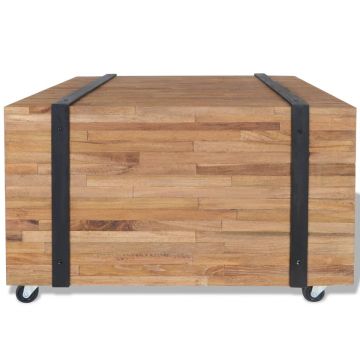 vidaXL Masă laterală din lemn de tec, 60 x 60 x 38 cm