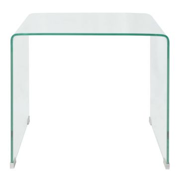 vidaXL Măsuță cafea, sticlă securizată 49,5 x 50 x 45 cm, transparentă vidaXL Măsuță cafea, sticlă securizată 49,5 x 50 x 45 cm, transparentă