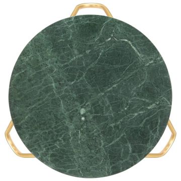vidaXL Măsuță cafea verde 65x65x42 cm piatră naturală aspect marmură