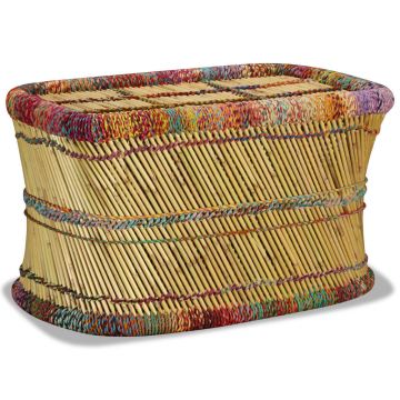 vidaXL Măsuță de cafea cu detalii chindi, multicolor, bambus vidaXL Măsuță de cafea cu detalii chindi, multicolor, bambus