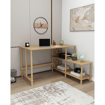 Birou, Hanah Home, Tavalo, 125x75x65 cm, Stejar