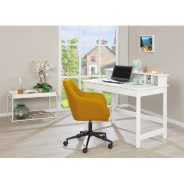 Birou Hilda, Inter Link, 110x68x74.9-92 cm, lemn, alb