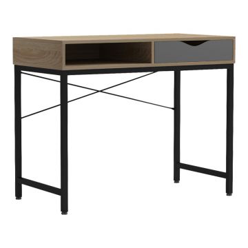 Birou Kama   Gri Sonoma cu picioare metalice negre 95x48x76cm