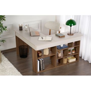 Birou, Nordure, Vesper, 130x72x120 cm, Cașmir / Nuc