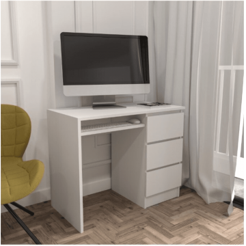 Birou Origo 3 sertare, Alb