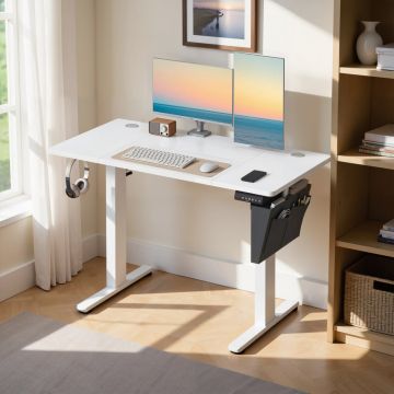 Birou reglabil Songmics Alb 120x60x120 cm