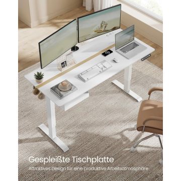 Birou reglabil Vasagle, Alb, LSD116W01, 70 x 160 cm