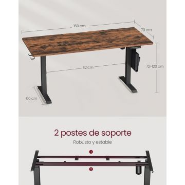 Birou reglabil Vasagle Maro 160x70x120 cm