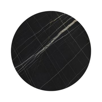 Blat de masa, Relian, Rotund, Negru, 60x60x1.2 cm