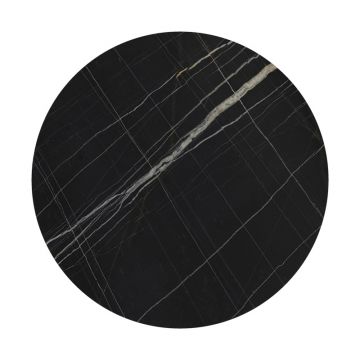 Blat de masa, Relian, Rotund, Negru, 69x69x1.2 cm