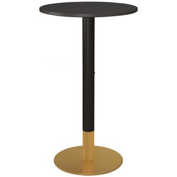 HOMCOM Masă de bar rotundă masă bistro masă de bucătărie stil contemporan cadru din oțel dim. 60L x 60l x 102H cm negru | Aosom Romania