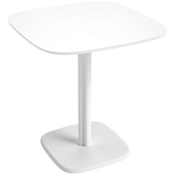 HOMCOM Masă de dining pentru 4 persoane masă de bucătărie pătrată stil modern cu blat aspect lemn, 70 x 70 cm, alb | Aosom Romania