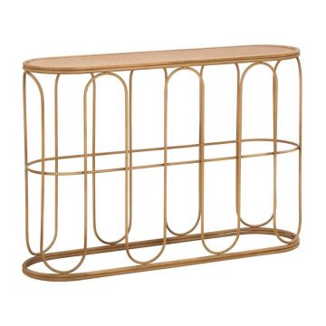 Masă consolă în culoare naturală din ratan 32x110 cm Samui – Mauro Ferretti