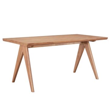 Masa de sufragerie Winslow, rubberwood, nuc deschis, 160x85x75 cm
