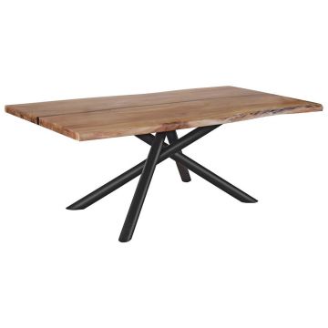 Masă din lemn, metal, 200/100/76 cm,