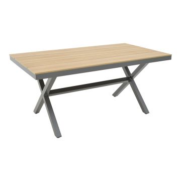 Masa din placaj Thorio Natural aluminiu, antracit, 160x90x75 cm