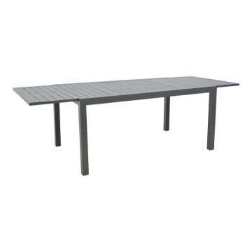 Masa extensibila Lafla aluminiu, Gri inchis, 160-240x100x75 cm