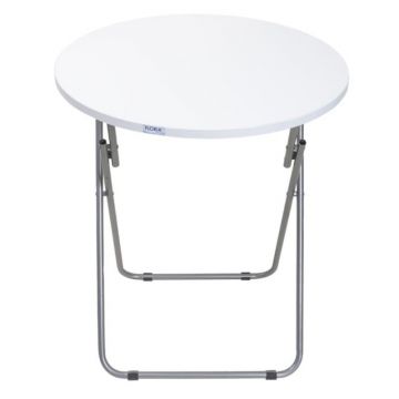 Masa Plianta Rotunda, Diametru 60 cm, Inaltime 65 cm, din PAL, Alba