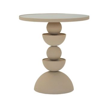 Măsuță auxiliară rotundă cu blat din sticlă ø 40,5 cm Dune – Mauro Ferretti