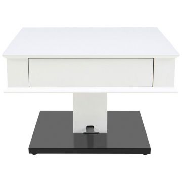 Măsuță De Cafea din metal, material pe bază de lemn, 70/70/46,5-66 cm