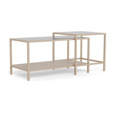 Măsuțe de cafea gri 2 buc. din oțel 50x90 cm Seaford – Actona