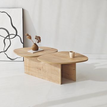 Masuta de cafea, Hanah Home, Stones, 125x38x60 cm, Maro