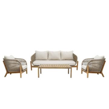 Set de gradina 4 buc. Verilan, Natural, 214x77x70 cm